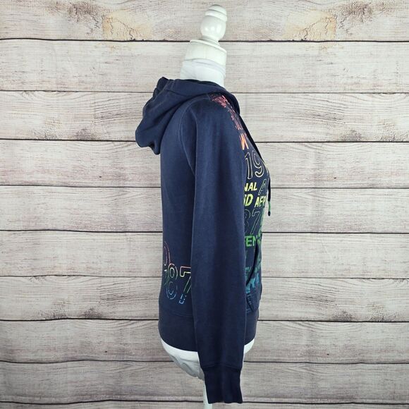 Aeropostale Full Zip Vintage Y2K Graffiti Print Hooded Sweatshirt Small Mallcore - Picture 5 of 8